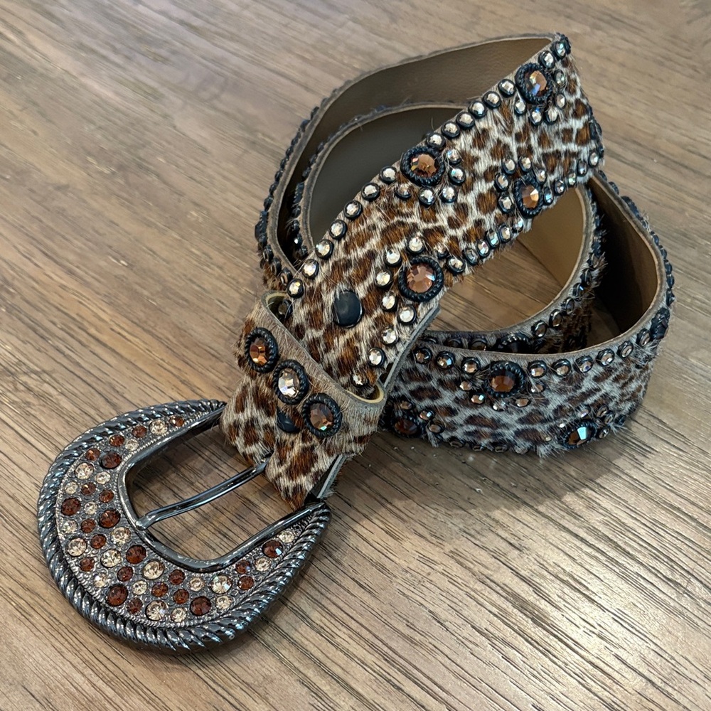 Kippys Original Swarovski Crystal Belt - Cowgirl Style (Leopard Print)